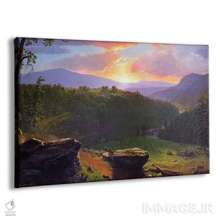 تابلو غروب بر فراز صخرههای بزرگ اثر دیوید لوید گلوور - نمای پرسپکتیو محصول