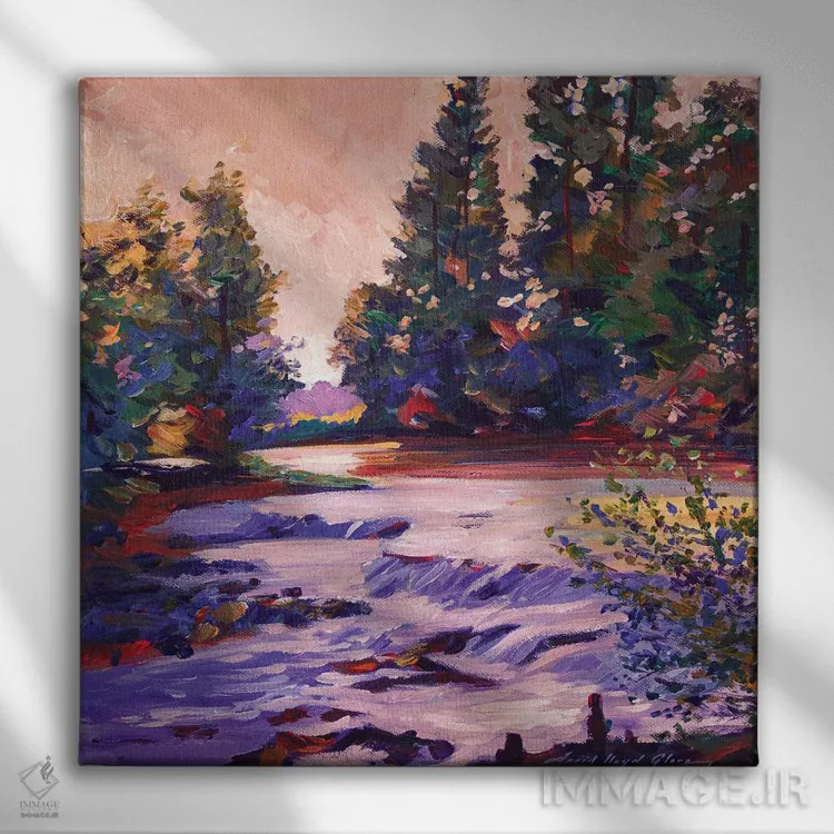 تابلو ذوب برف بهاری اثر دیوید لوید گلوور - نمای روبهرو روی دیوار