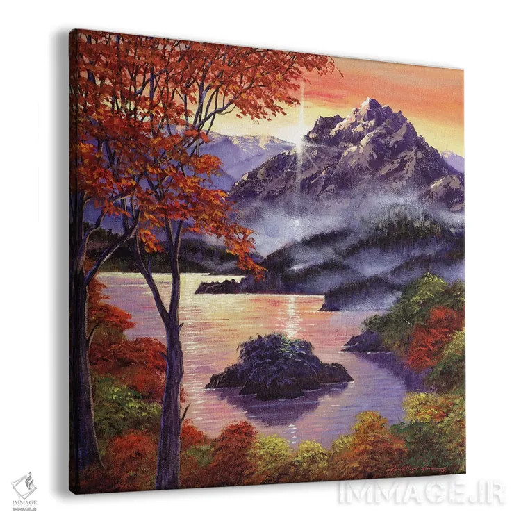 تابلو غروب بر فراز قله کوه اثر دیوید لوید گلوور - نمای پرسپکتیو محصول