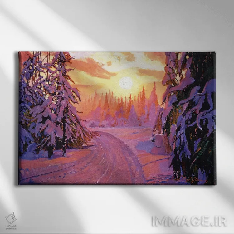 تابلو طلوع برفی لطیف اثر دیوید لوید گلوور - نمای روبهرو روی دیوار