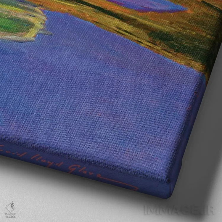 تابلو آبشدن برف بهاری اثر دیوید لوید گلوور - نمای نزدیک بافت بوم