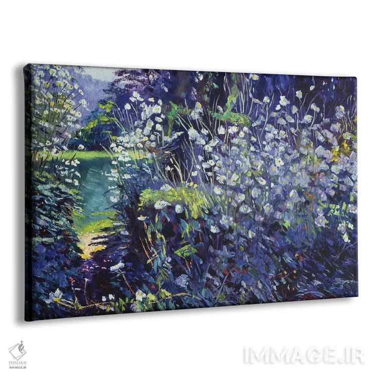 تابلو گلهای سفید درهمتنیده اثر دیوید لوید گلوور - نمای پرسپکتیو محصول