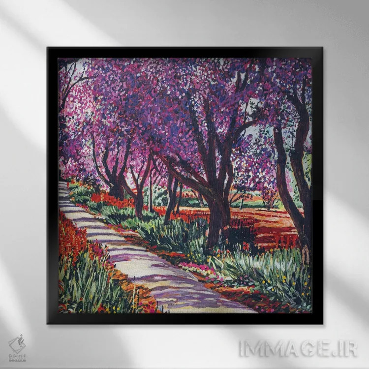 تابلو مسیر بهاری اثر دیوید لوید گلوور - نمای قابدار مشکی