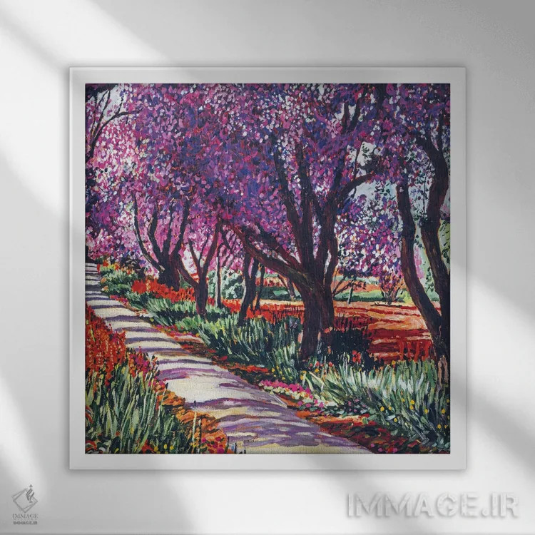 تابلو مسیر بهاری اثر دیوید لوید گلوور - نمای قابدار سفید