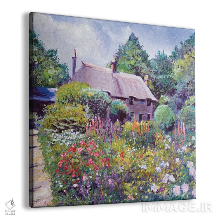 تابلو باغ کلبهٔ کاتسوُلد (انگلستان) اثر دیوید لوید گلوور - نمای پرسپکتیو محصول