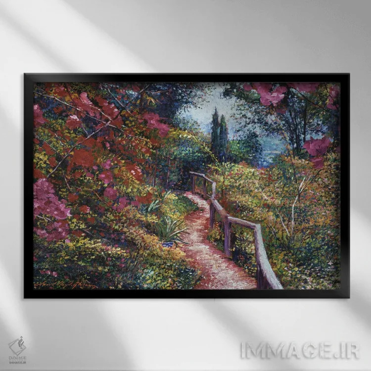 تابلو گل کاغذی توسکانی (ایتالیا) اثر دیوید لوید گلوور - نمای قابدار مشکی