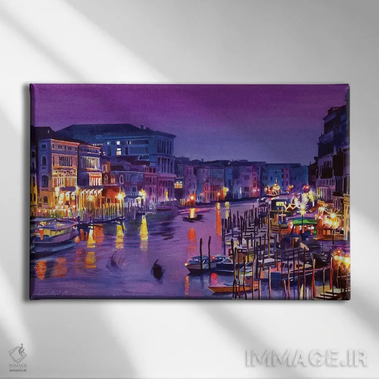 تابلو شب عاشقانه ونیز اثر دیوید لوید گلوور - نمای روبهرو روی دیوار