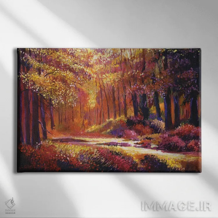 تابلو جنگل رنگارنگ اثر دیوید لوید گلوور - نمای روبهرو روی دیوار