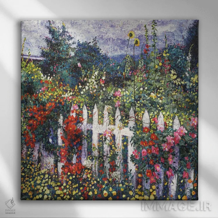 تابلو نردهٔ سفید چوبی اثر دیوید لوید گلوور - نمای روبهرو روی دیوار