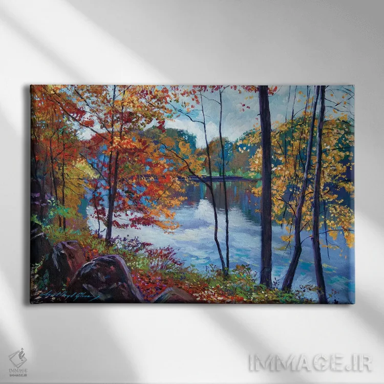 تابلو منظرهای از سراسر دریاچه اثر دیوید لوید گلوور - نمای روبهرو روی دیوار