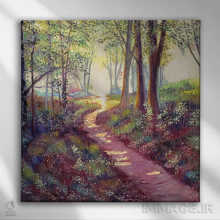 تابلو گلهای وحشی کنار مسیر اثر دیوید لوید گلوور - نمای روبهرو روی دیوار