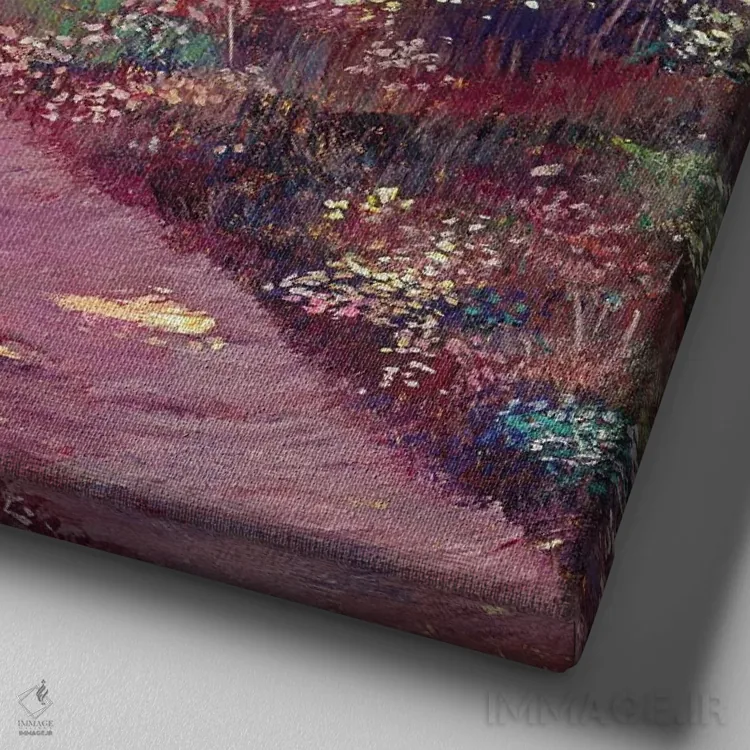 تابلو گلهای وحشی کنار مسیر اثر دیوید لوید گلوور - نمای نزدیک بافت بوم