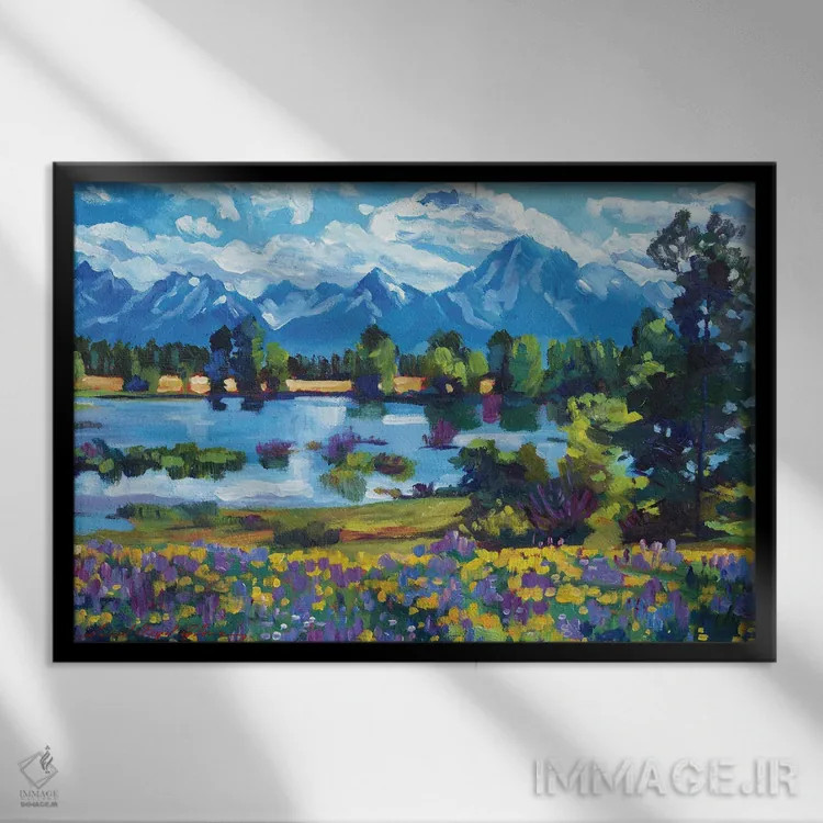 تابلو دره گلهای وحشی اثر دیوید لوید گلوور - نمای قابدار مشکی