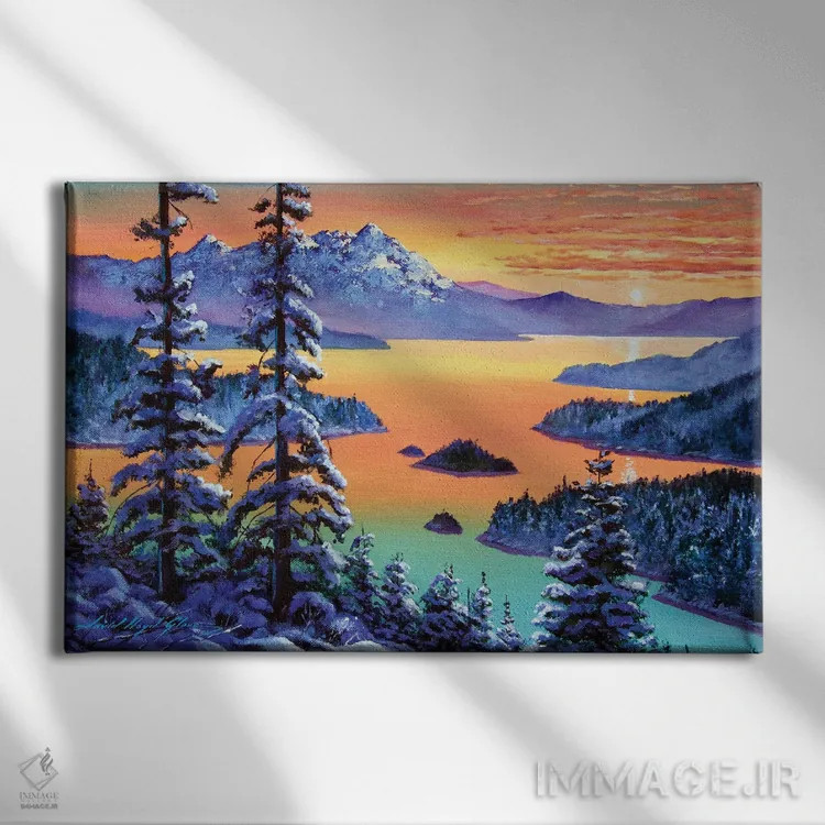 تابلو چشمانداز زمستانی اثر دیوید لوید گلوور - نمای روبهرو روی دیوار