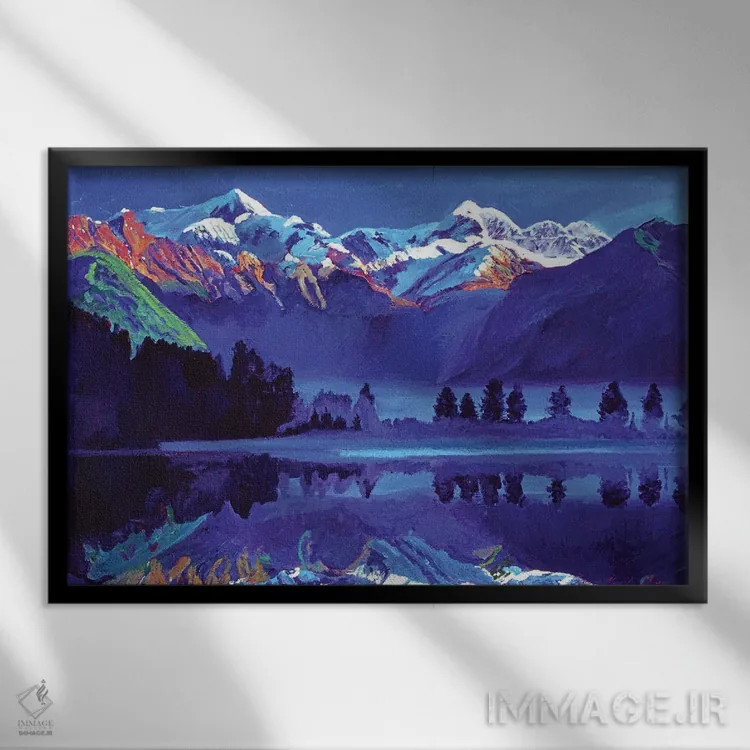 تابلو آبی بینظیر اثر دیوید لوید گلوور - نمای قابدار مشکی