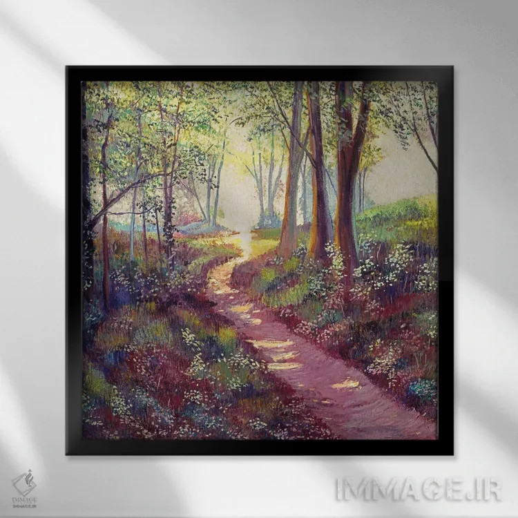 تابلو گلهای وحشی کنار مسیر اثر دیوید لوید گلوور - نمای قابدار مشکی