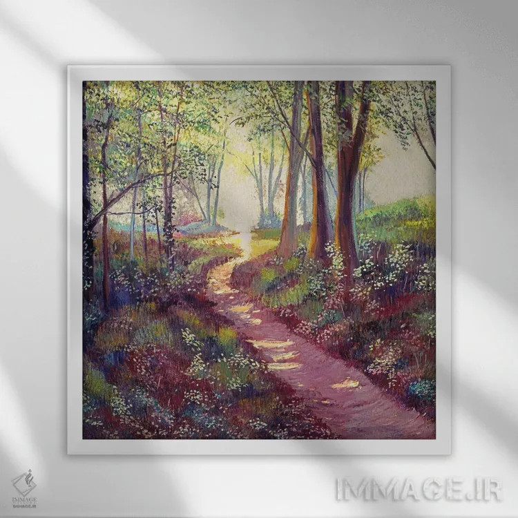 تابلو گلهای وحشی کنار مسیر اثر دیوید لوید گلوور - نمای قابدار سفید