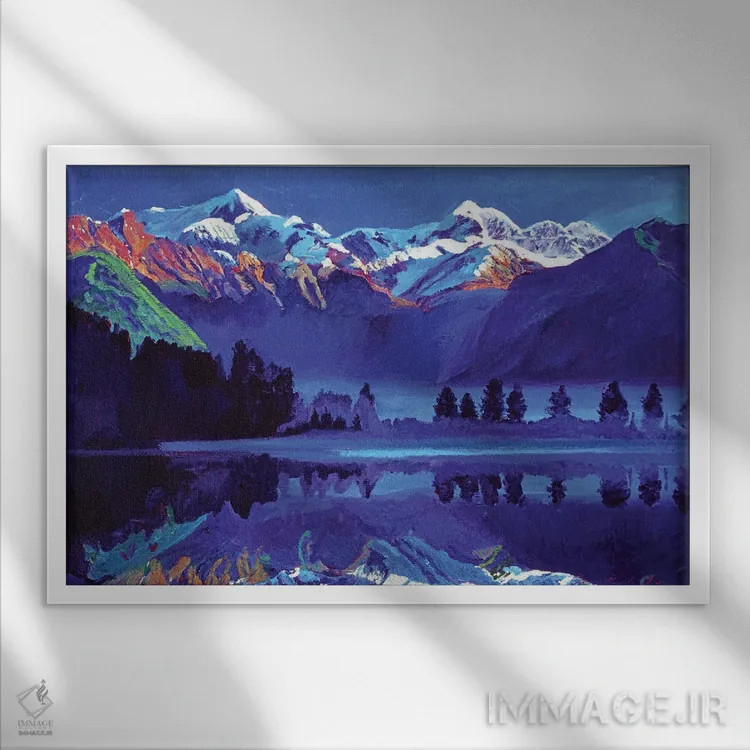 تابلو آبی بینظیر اثر دیوید لوید گلوور - نمای قابدار سفید