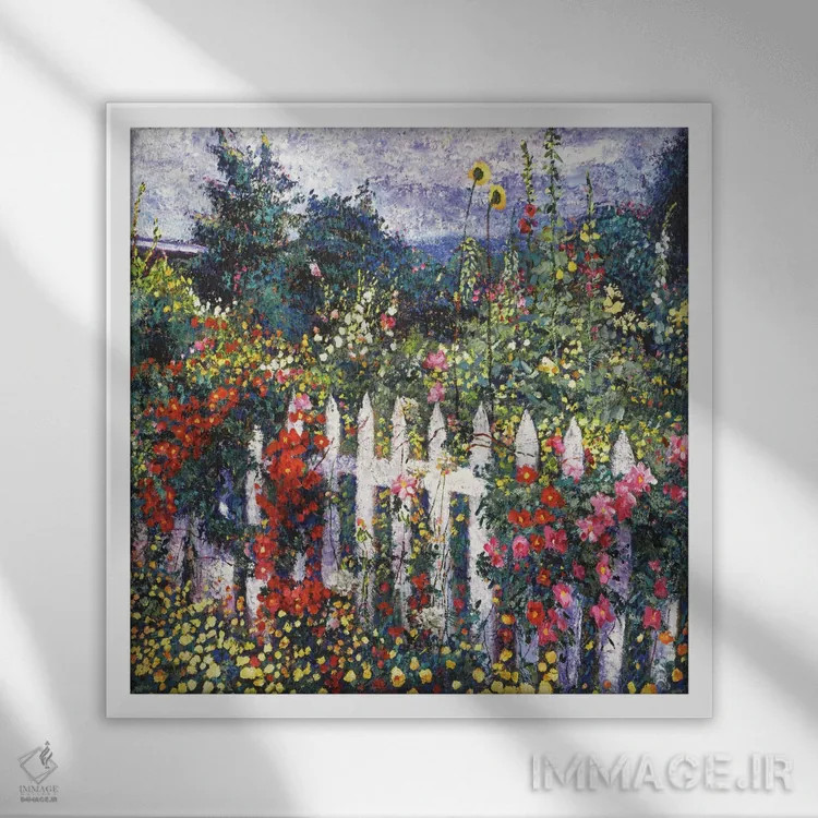 تابلو نردهٔ سفید چوبی اثر دیوید لوید گلوور - نمای قابدار سفید