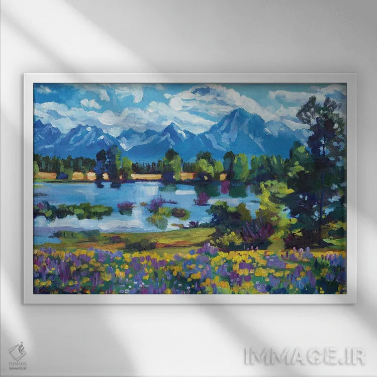 تابلو دره گلهای وحشی اثر دیوید لوید گلوور - نمای قابدار سفید