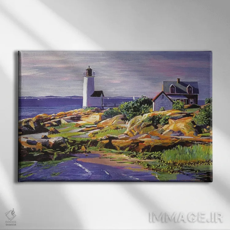 تابلو فانوس دریایی آتلانتیک اثر دیوید لوید گلوور - نمای روبهرو روی دیوار