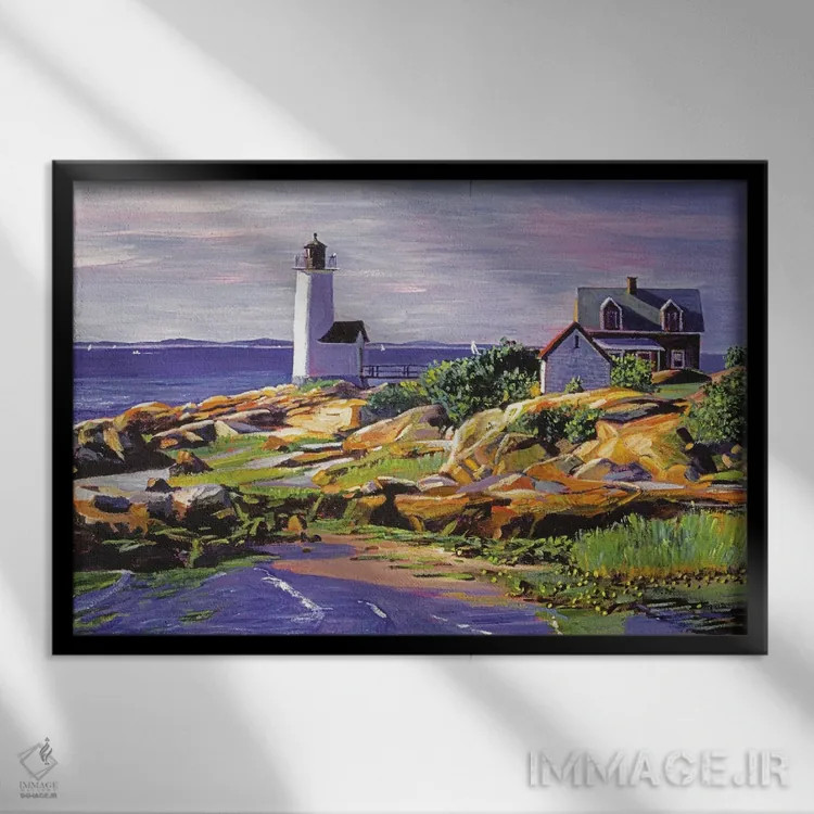 تابلو فانوس دریایی آتلانتیک اثر دیوید لوید گلوور - نمای قابدار مشکی