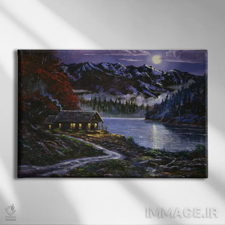 تابلو کلبهٔ مهتابی اثر دیوید لوید گلوور - نمای روبهرو روی دیوار