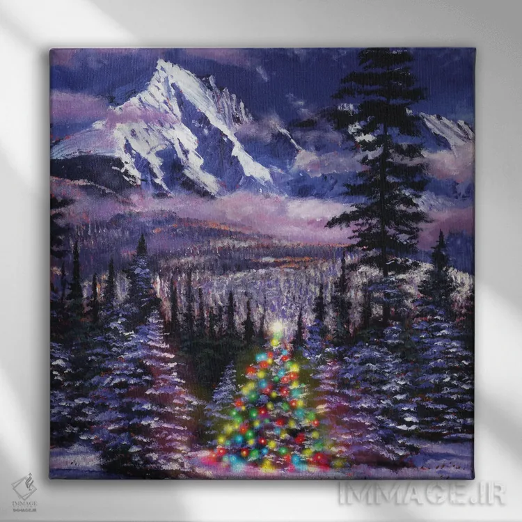 تابلو سرزمین درختان کریسمس اثر دیوید لوید گلوور - نمای روبهرو روی دیوار