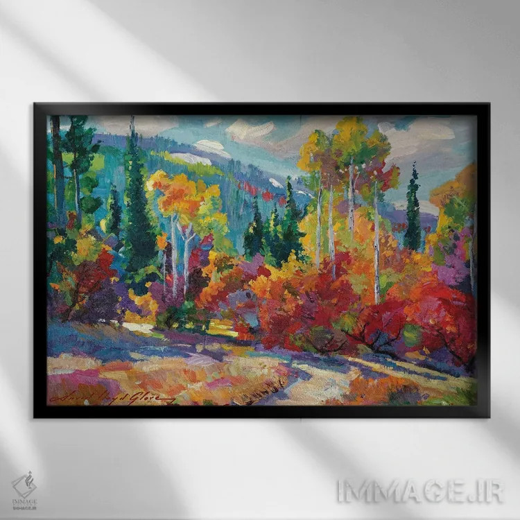تابلو مسیر پاییزی اثر دیوید لوید گلوور - نمای قابدار مشکی