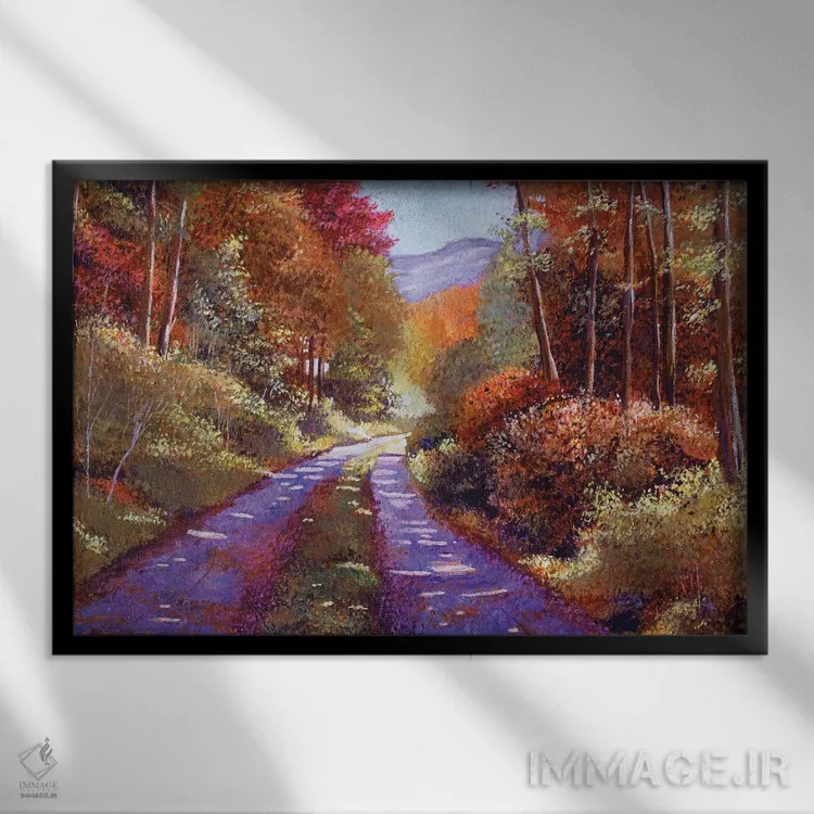 تابلو جادههای روستایی اثر دیوید لوید گلوور - نمای قابدار مشکی