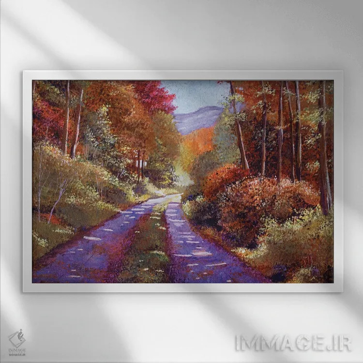 تابلو جادههای روستایی اثر دیوید لوید گلوور - نمای قابدار سفید