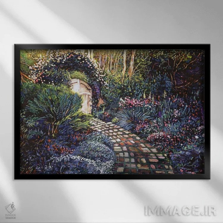 تابلو مسیر آجری تا دروازه اثر دیوید لوید گلوور - نمای قابدار مشکی