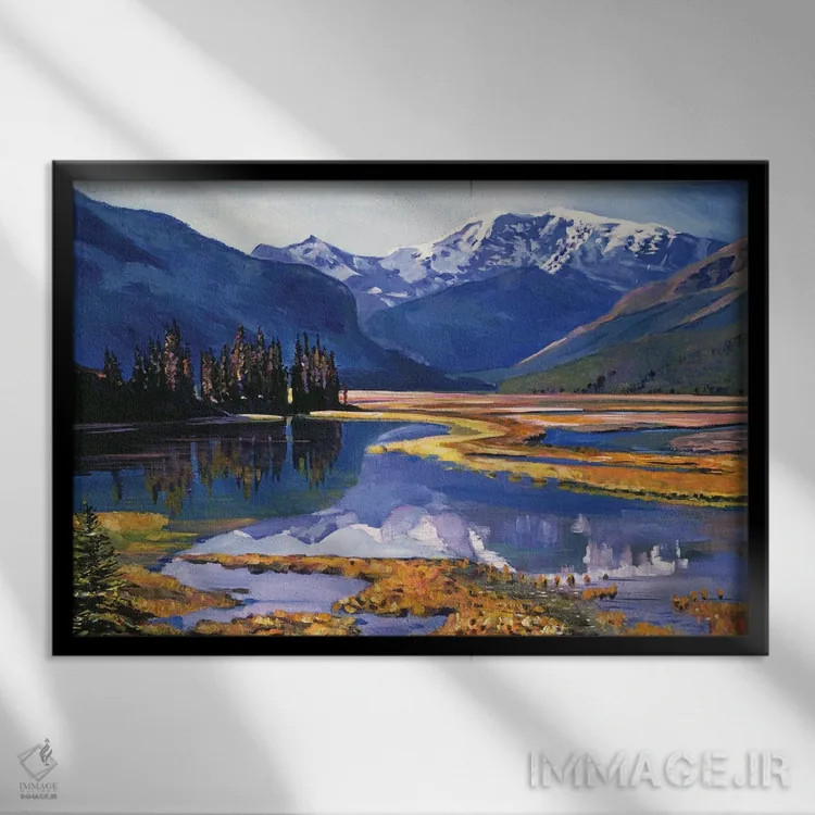 تابلو درهٔ رودخانهٔ سرد اثر دیوید لوید گلوور - نمای قابدار مشکی