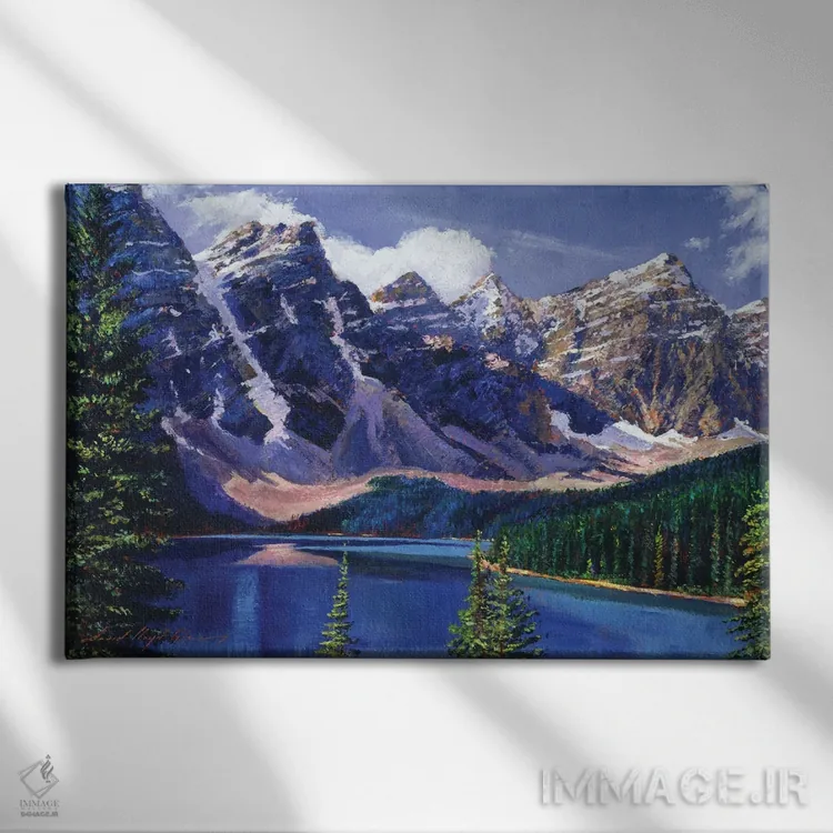 تابلو آبهای آبی کریستالی اثر دیوید لوید گلوور - نمای روبهرو روی دیوار