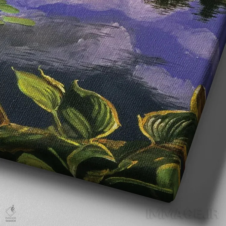 تابلو انعکاسهای شبانگاهی اثر دیوید لوید گلوور - نمای نزدیک بافت بوم