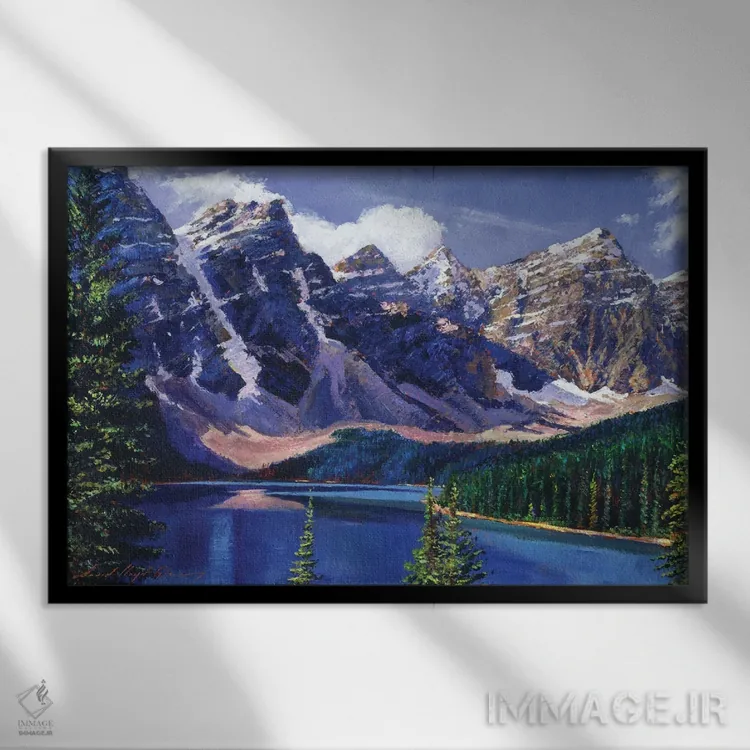 تابلو آبهای آبی کریستالی اثر دیوید لوید گلوور - نمای قابدار مشکی