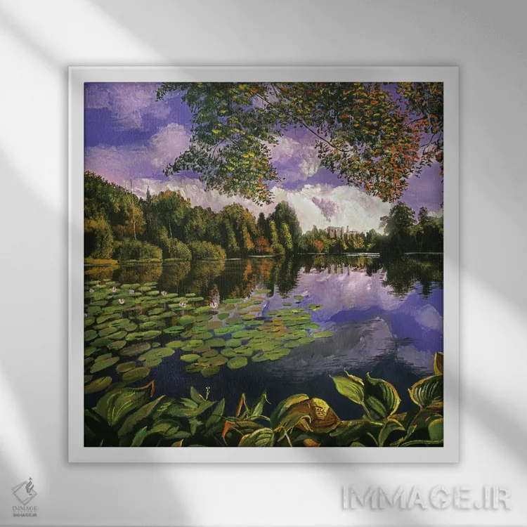 تابلو انعکاسهای شبانگاهی اثر دیوید لوید گلوور - نمای قابدار سفید