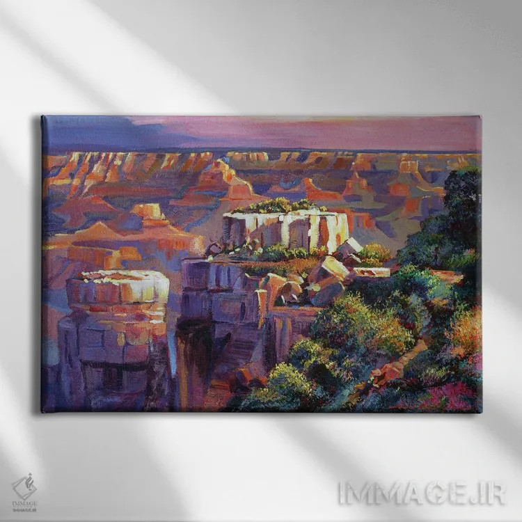 تابلو صبح در گرند کانیون (آمریکا) اثر دیوید لوید گلوور - نمای روبهرو روی دیوار