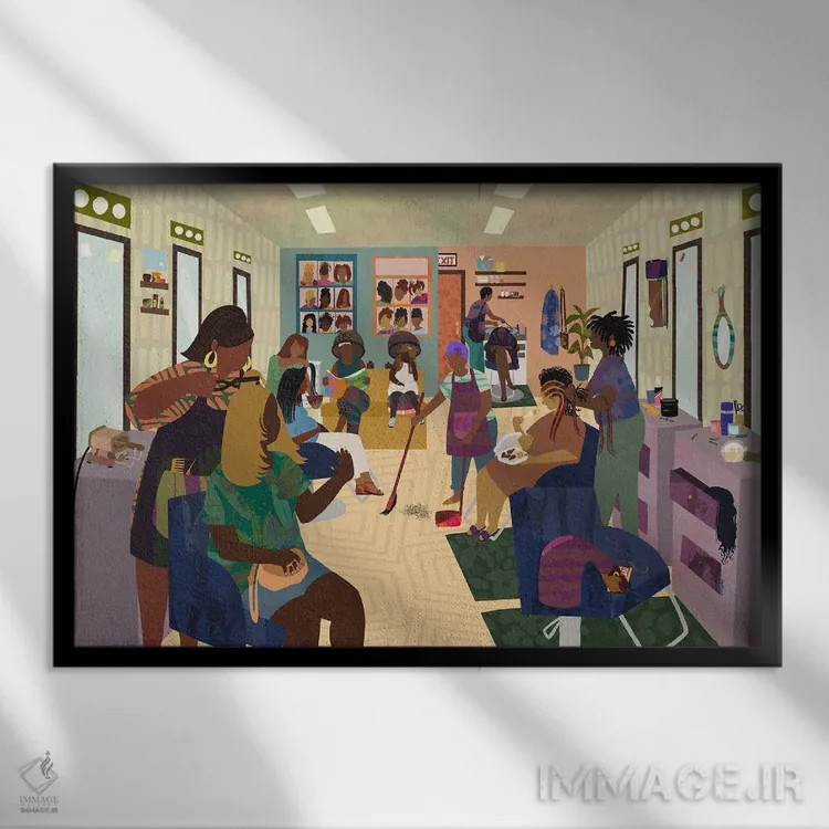 تابلو فروشگاه اثر دیلاشه آرتیستری (استودیو هنری) - نمای قابدار مشکی