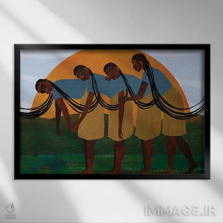 تابلو بههم پیوسته اثر دیلاشه آرتیستری (استودیو هنری) - نمای قابدار مشکی