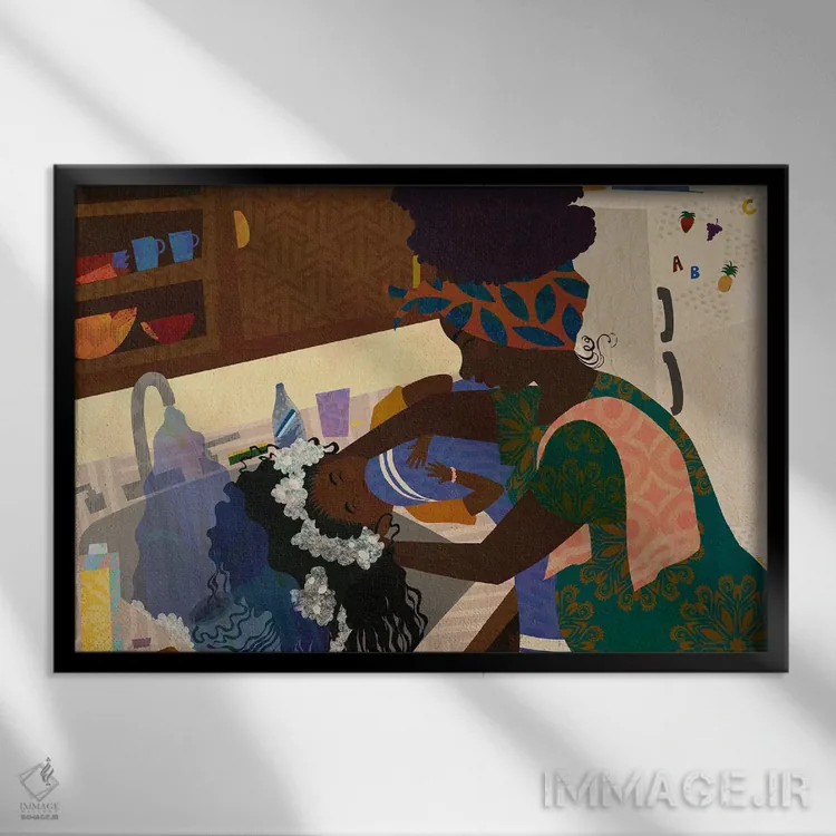 تابلو هرچیزی غیر از سینک ظرفشویی (اصطلاح: هرچیز ممکنی) اثر دیلاشه آرتیستری (استودیو هنری) - نمای قابدار مشکی