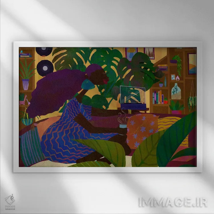 تابلو همنشینی با خود اثر دیلاشه آرتیستری (استودیو هنری) - نمای قابدار سفید