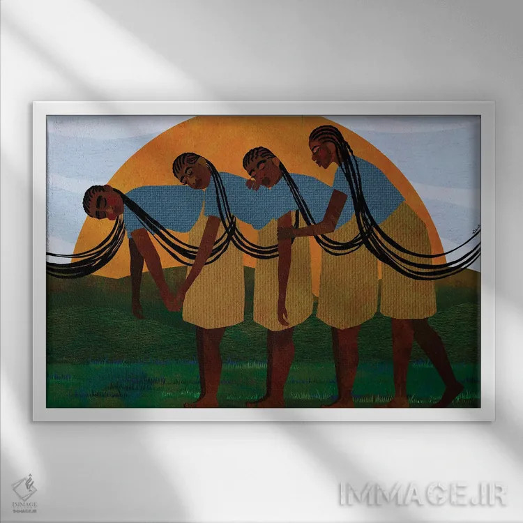 تابلو بههم پیوسته اثر دیلاشه آرتیستری (استودیو هنری) - نمای قابدار سفید