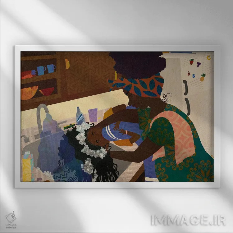 تابلو هرچیزی غیر از سینک ظرفشویی (اصطلاح: هرچیز ممکنی) اثر دیلاشه آرتیستری (استودیو هنری) - نمای قابدار سفید