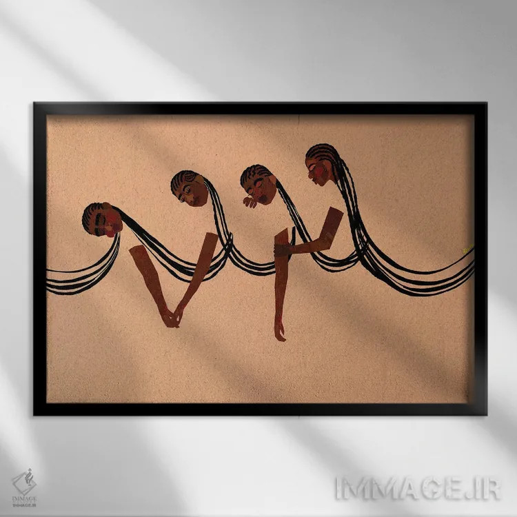 تابلو بههم پیوسته، سادهشده اثر دیلاشه آرتیستری (استودیو هنری) - نمای قابدار مشکی