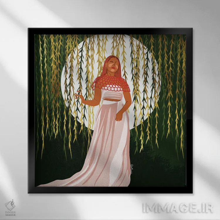 تابلو اثیری اثر دیلاشه آرتیستری (استودیو هنری) - نمای قابدار مشکی