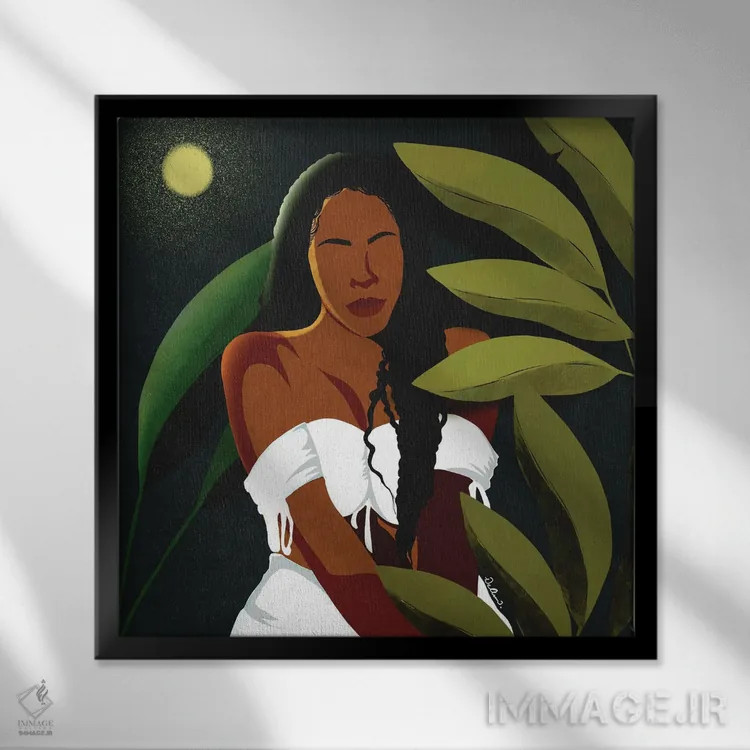 تابلو خالص اثر دیلاشه آرتیستری (استودیو هنری) - نمای قابدار مشکی