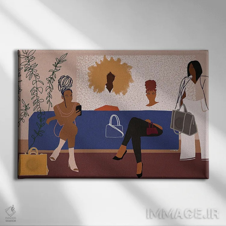 تابلو همه دخترها تِلفار میخواهند (برند مد آمریکایی) اثر دیلاشه آرتیستری (استودیو هنری) - نمای روبهرو روی دیوار