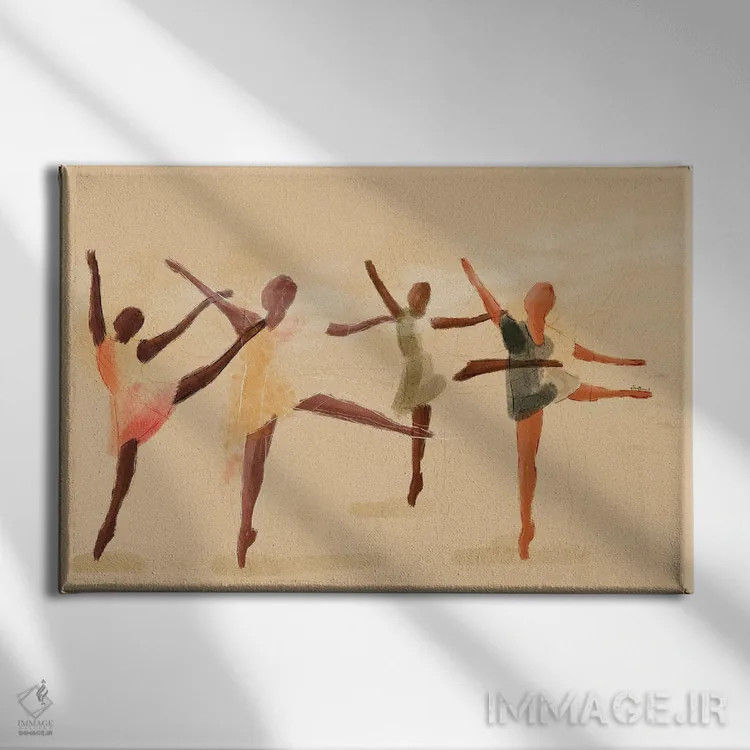 تابلو روی نوک انگشتان (اصطلاح باله) اثر دیلاشه آرتیستری (استودیو هنری) - نمای روبهرو روی دیوار