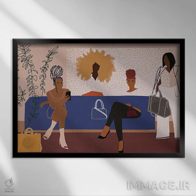 تابلو همه دخترها تِلفار میخواهند (برند مد آمریکایی) اثر دیلاشه آرتیستری (استودیو هنری) - نمای قابدار مشکی